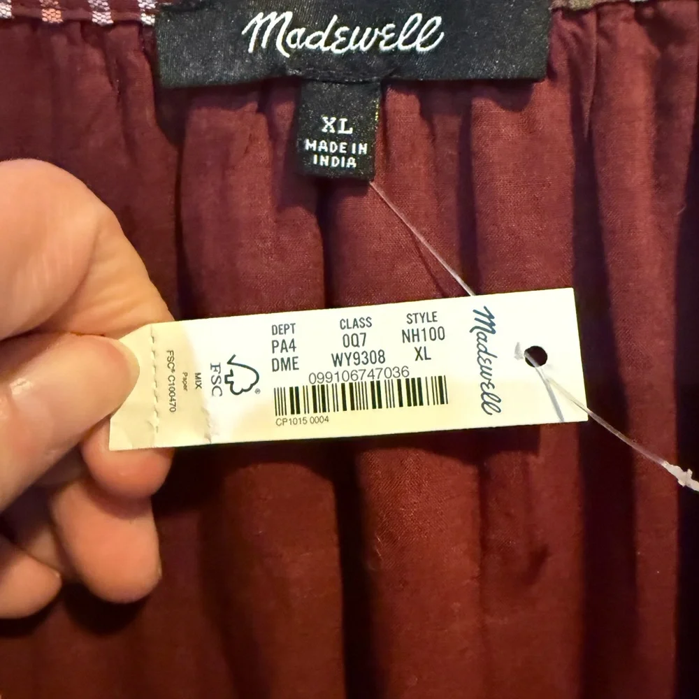 Madewell Seersucker Wrap Mini Dress NWT size XL - Picture 8 of 9